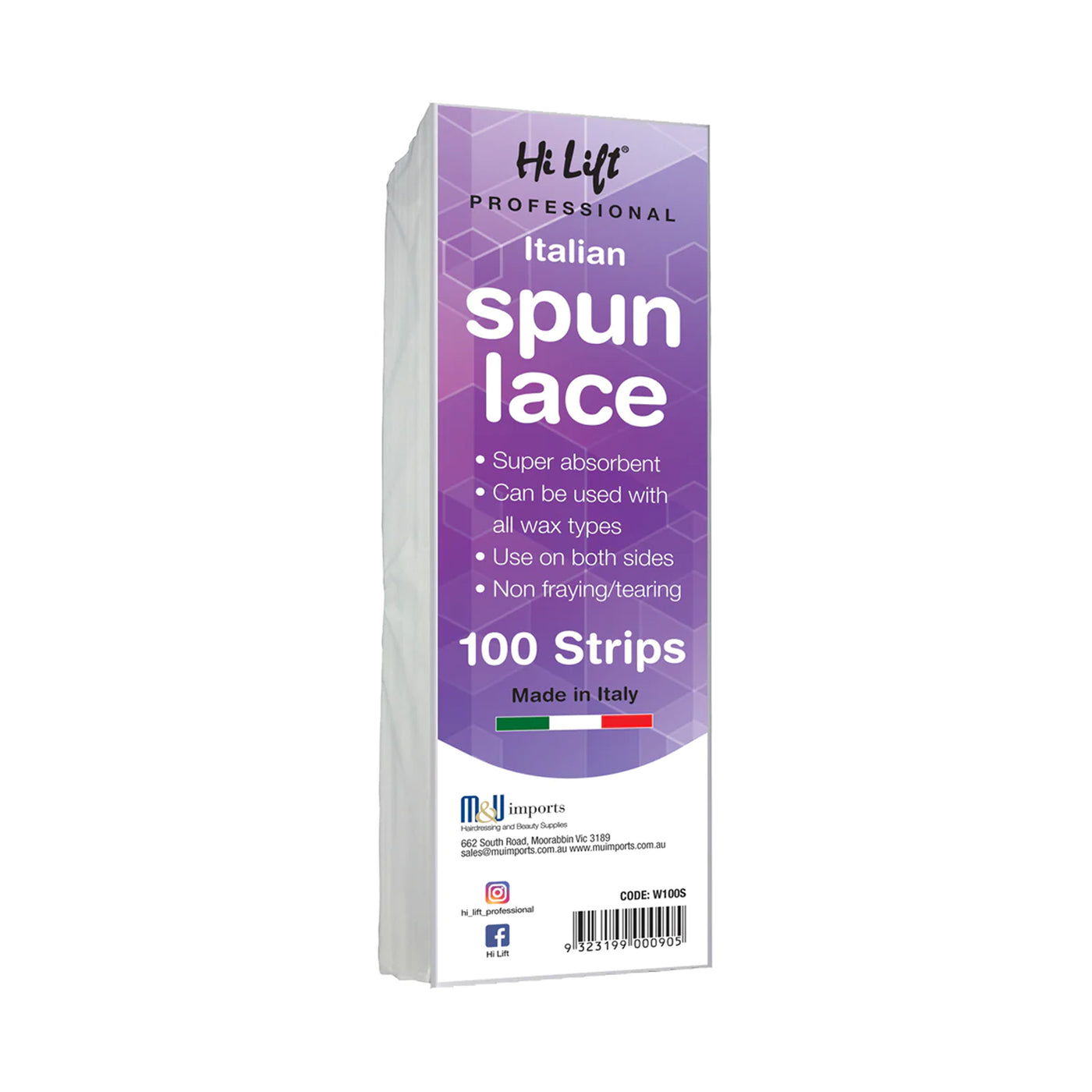 Hi Lift Italian Spa Lace Epilating Strips 100pc