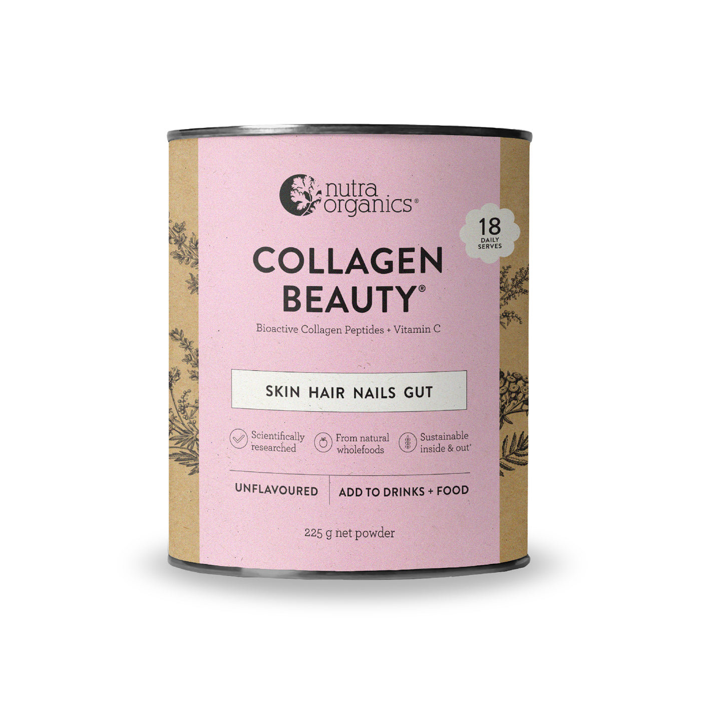 Nutra Organics Collagen Beauty with Verisol + C 225g