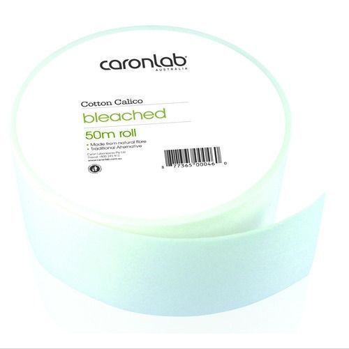 Caronlab Cotton Calico Waxing Roll Bleached 50m