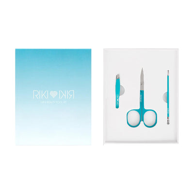 RIKI Mini Beauty Tool Set Tweezers, Extractor & Brow Scissors