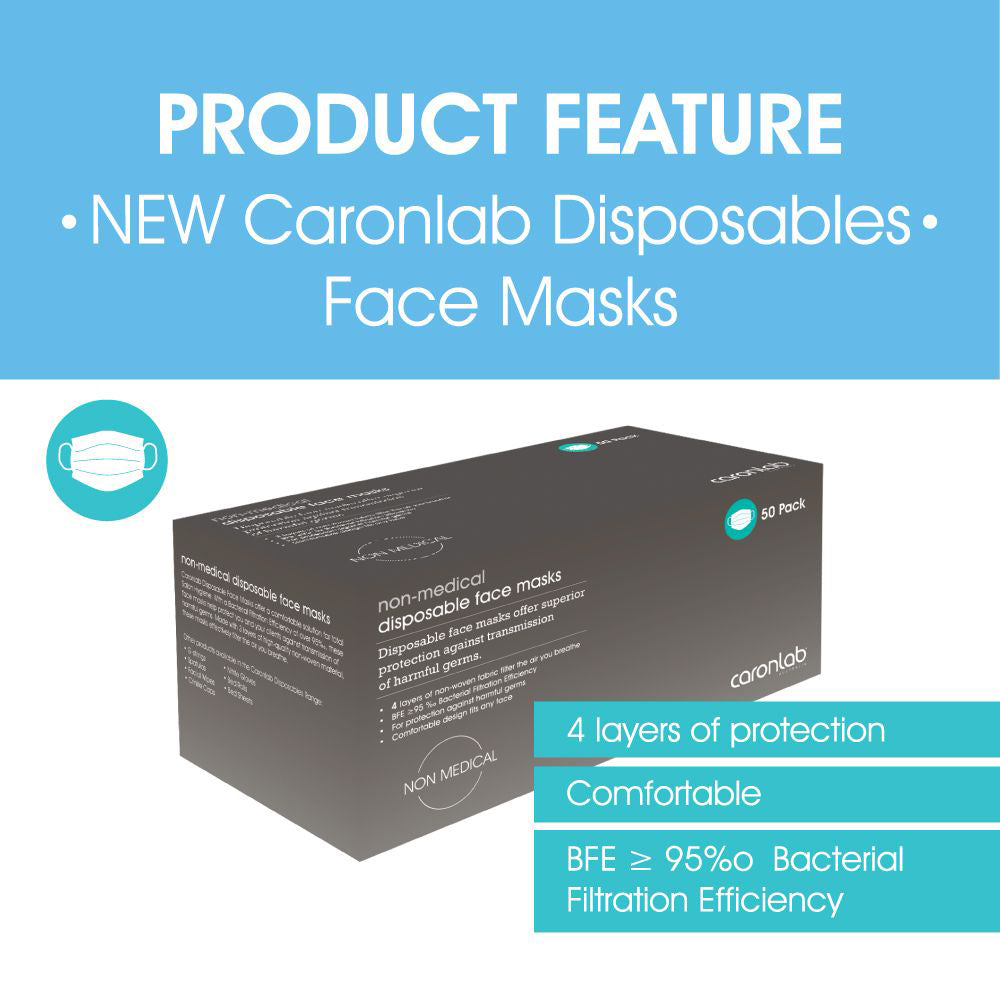 Caronlab Non-Medical Disposable Face Masks 50 Pack