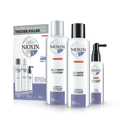 Nioxin System 5 Trial Kit 150ml for Chemically Treated Hair with Light Thinning