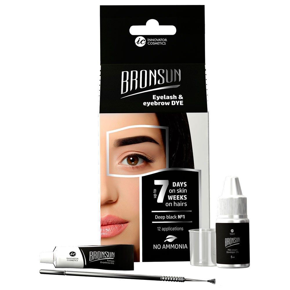 Bronsun Eyelash & Eyebrow Dye Trial Kit #1 Deep Black