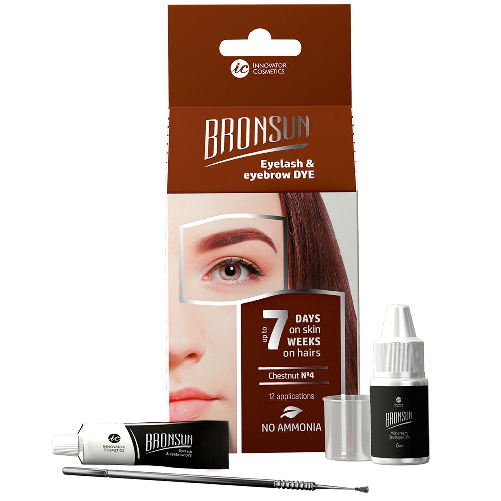 Bronsun Eyelash & Eyebrow Dye Trial Kit #4 Chestnut 