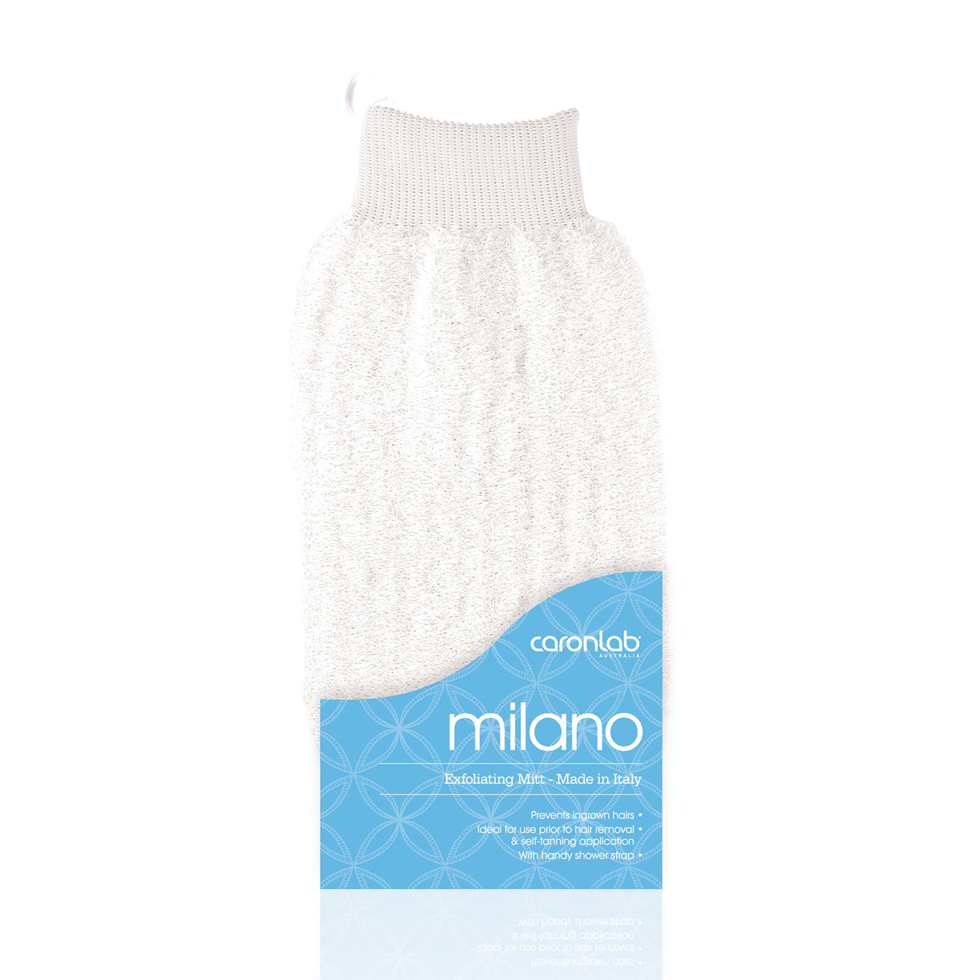 Caronlab Milano Exfoliating Massage Mitt white