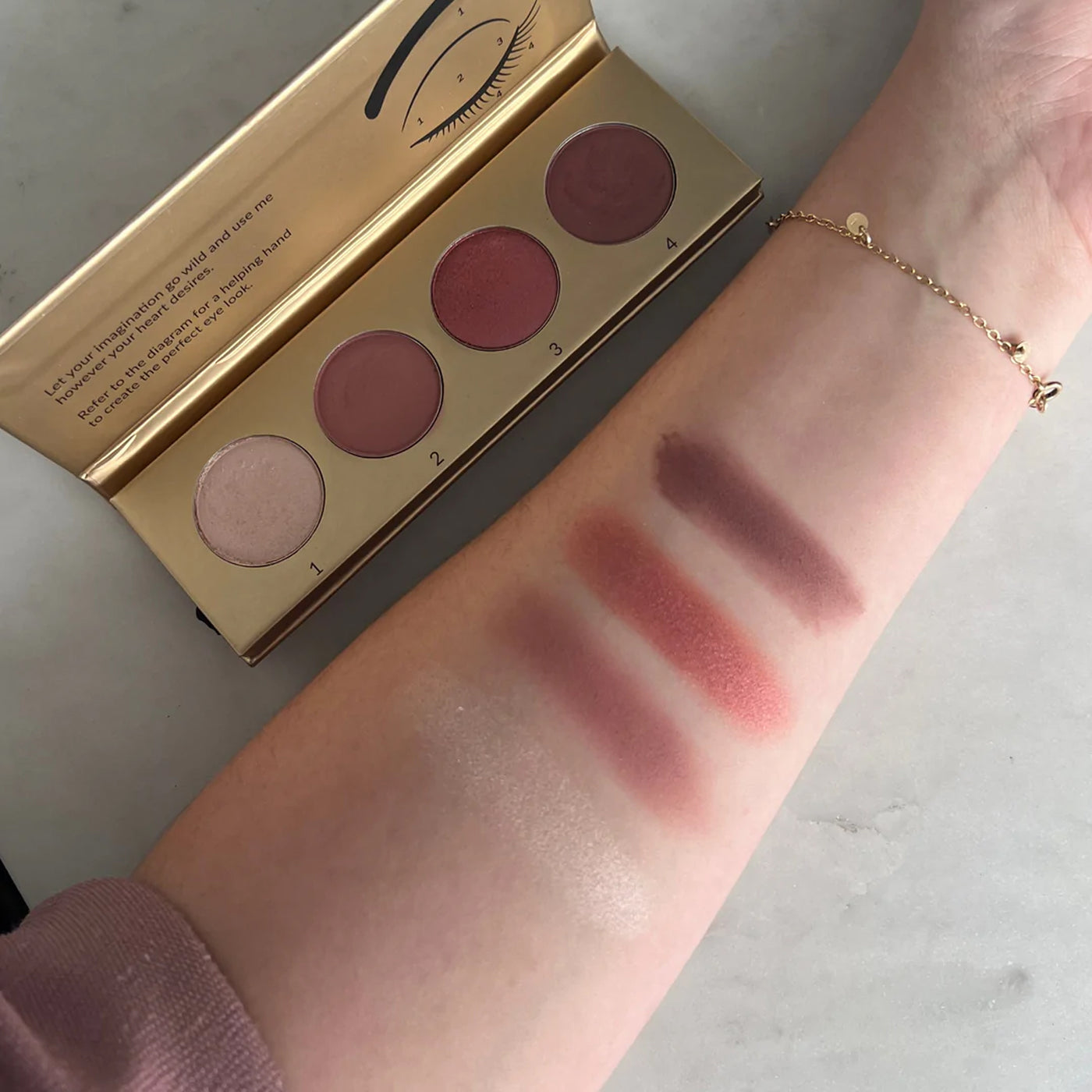 Eco Tan Ruby Palette (4 x 2g) as applied to the skin