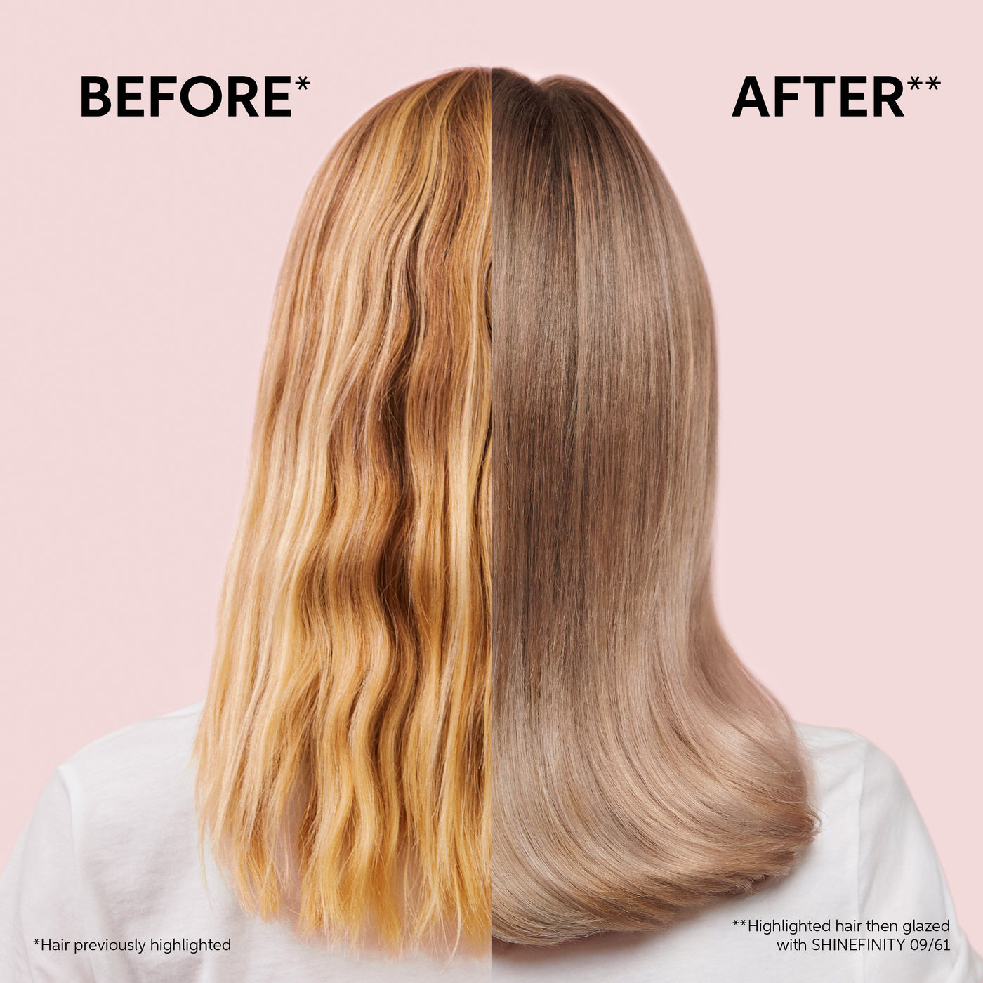 Wella Professionals Shinefinity Zero Lift Glaze Demi-Permanent Hair Colour (60ml) before and after