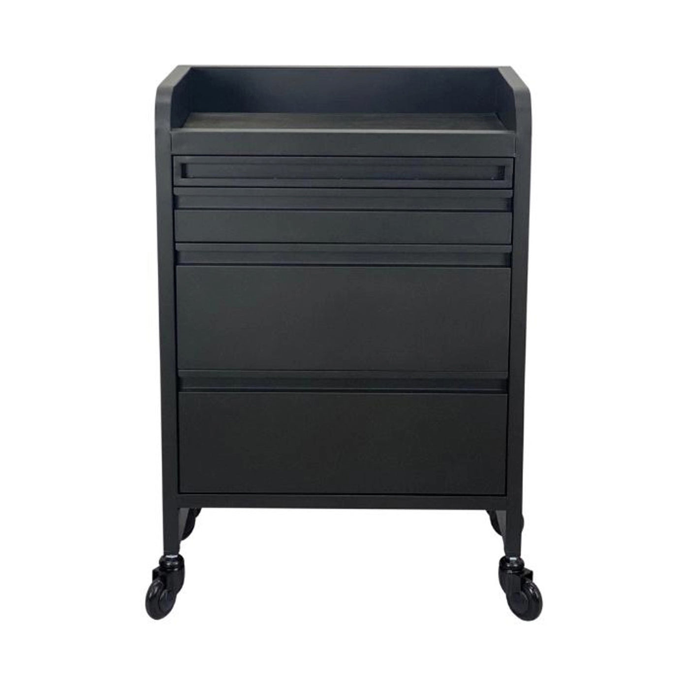 Joiken Fusion Plus 4 Drawer Hairdressing Beauty Trolley - Black front view