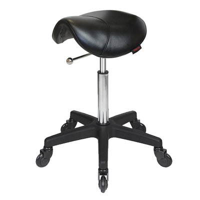 Joiken Saddle Stool with Click'n Clean Castor Wheels Black Upholstery Black Base No Back