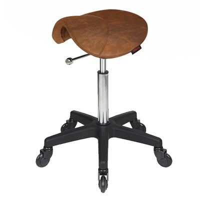 Joiken Saddle Stool with Click'n Clean Castor Wheels Tan Upholstery Black Base No Back