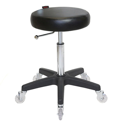 Joiken Turbo Stool with Clear Wheels Black Upholstery Black Base