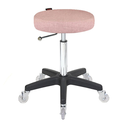 Joiken Turbo Stool with Clear Wheels Dusty Pink Upholstery Black Base