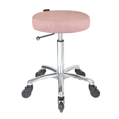 Joiken Turbo Stool with Click’n Clean Castor Wheels Dusty Pink Upholstery Chrome Base