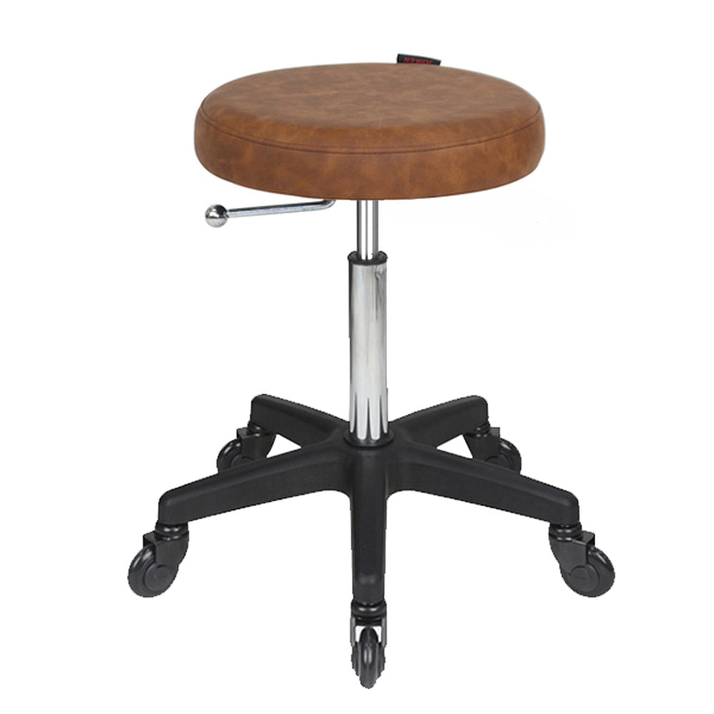 Joiken Turbo Stool with Click’n Clean Castor Wheels Tan Upholstery Black Base
