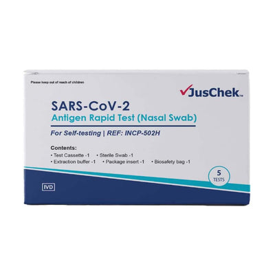 JusChek SARS-CoV-2 Antigen Rapid Tests Nasal Swab INCP-502H | ARTG 374574 | TGA Approved