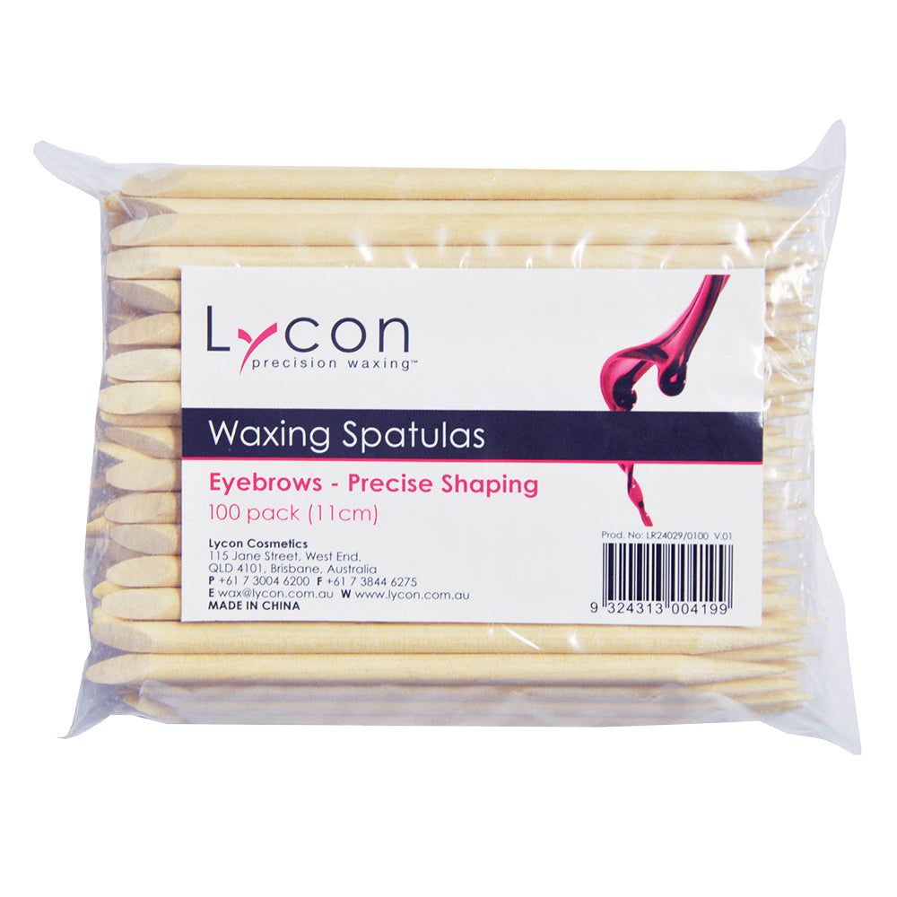 Lycon Disposable Waxing Spatulas - Precise Eyebrow Shaping 11cm 100 Pack