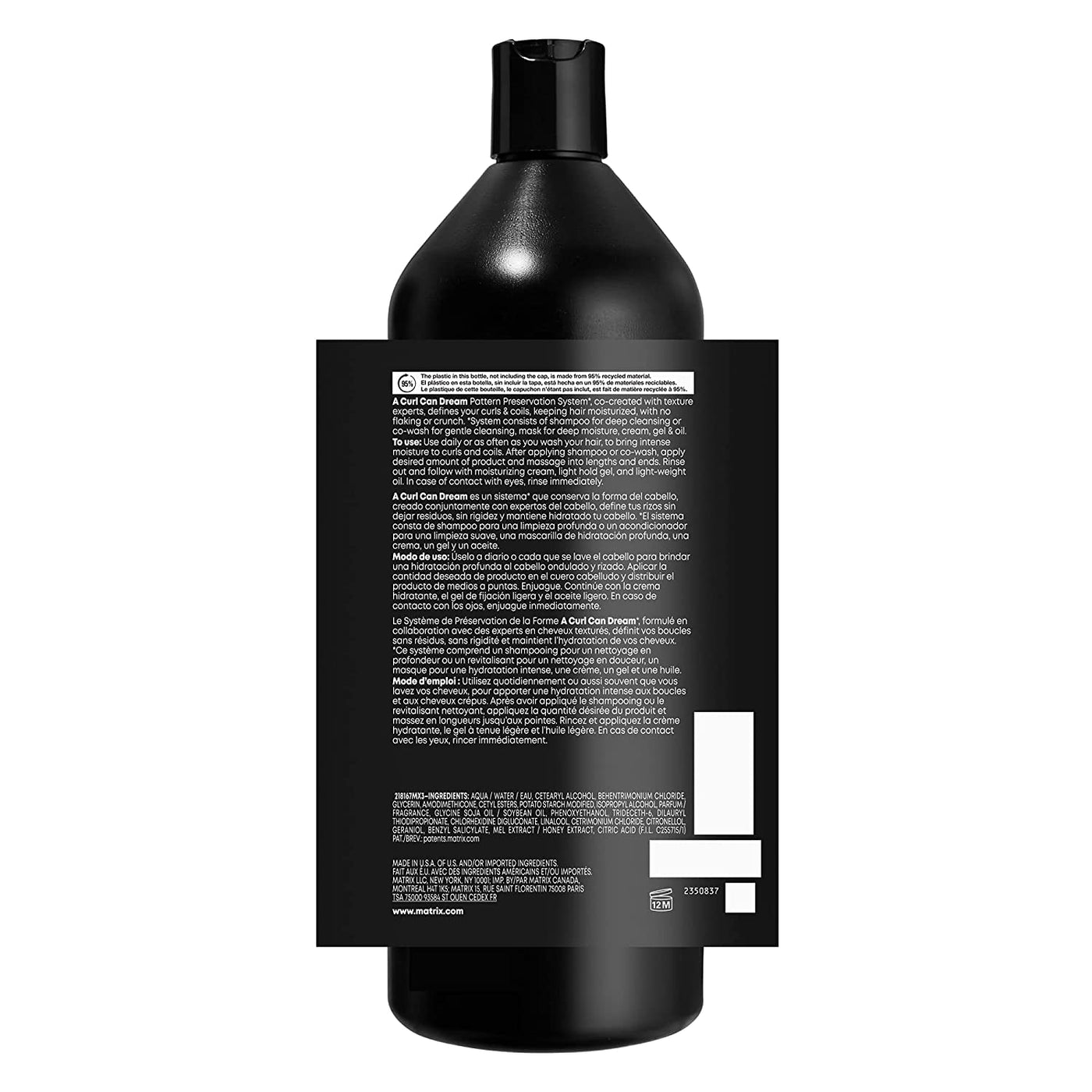 Matrix Total Results A Curl Can Dream Rich Mask (1 Litre) back packaging