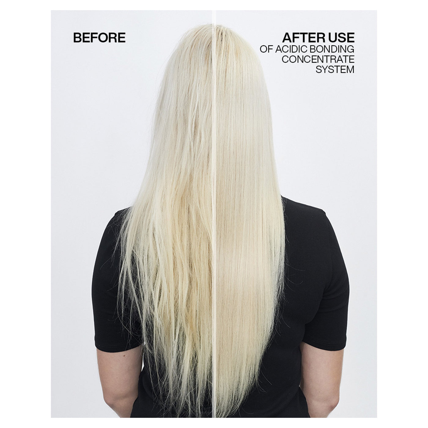Redken Acidic Bonding Concentrate Shampoo (1000ml) before and after using product on blonde hair