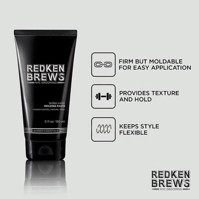 Redken Brews Work Hard Molding Paste (150ml) features