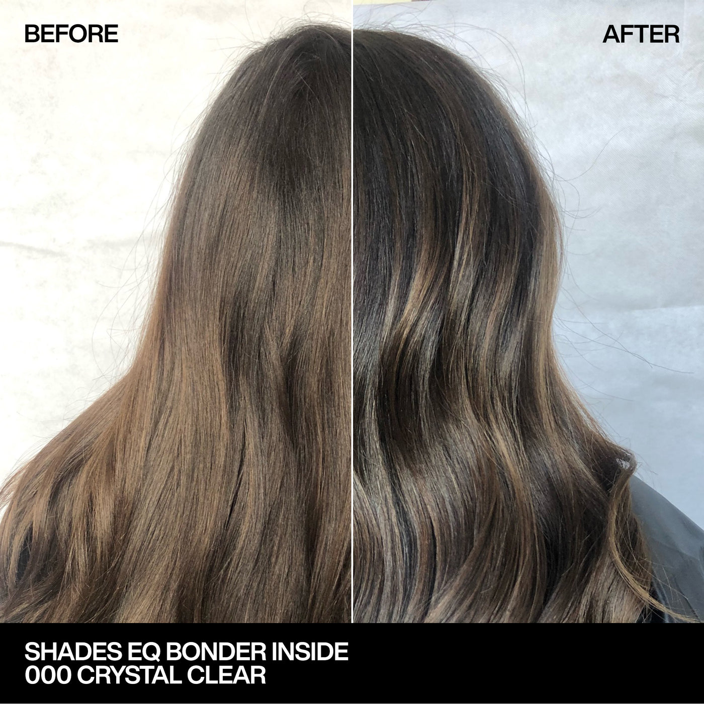 Redken Shades EQ Bonder Inside Demi-Permanent Hair Gloss (60ml) 000 crystal clear before after