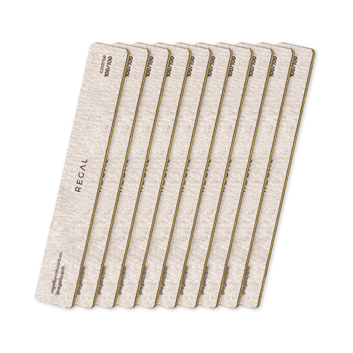 Regal by Anh Rectangle Coarse 100/100 Nail File (10 Pack)