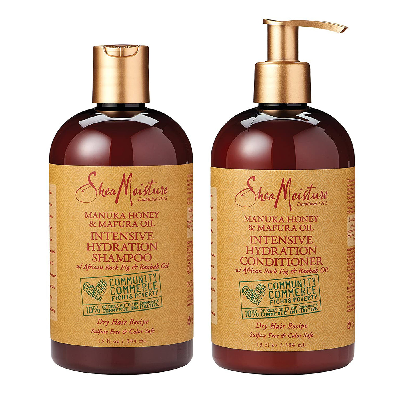 Shea Moisture Manuka Honey & Mafura Oil Intensive Hydration Shampoo & Conditioner Pack (384ml)