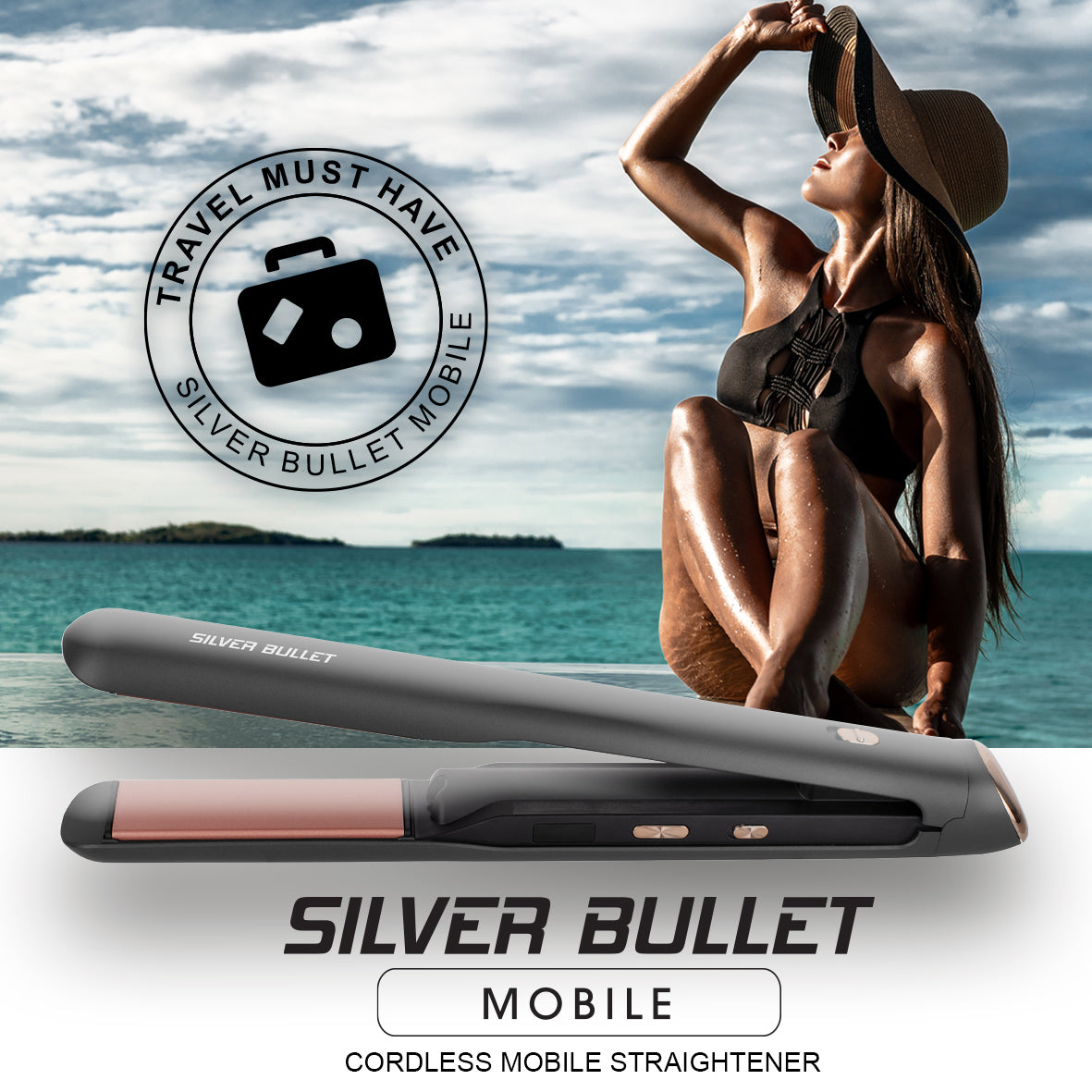 Silver Bullet Mobile Straightener Cordless (25mm) Travel must-have!
