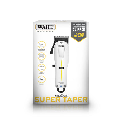 Wahl Super Taper Cordless White packaging